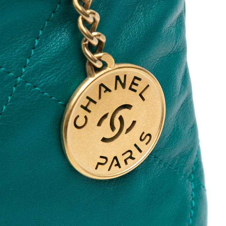 Mini Shiny Calfskin 22 Handbag Green - Gaby Paris