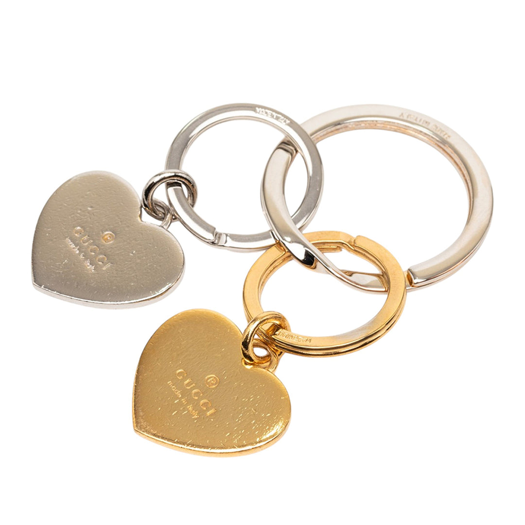 Gucci plaqué et Brass Double Heart Porte-clés