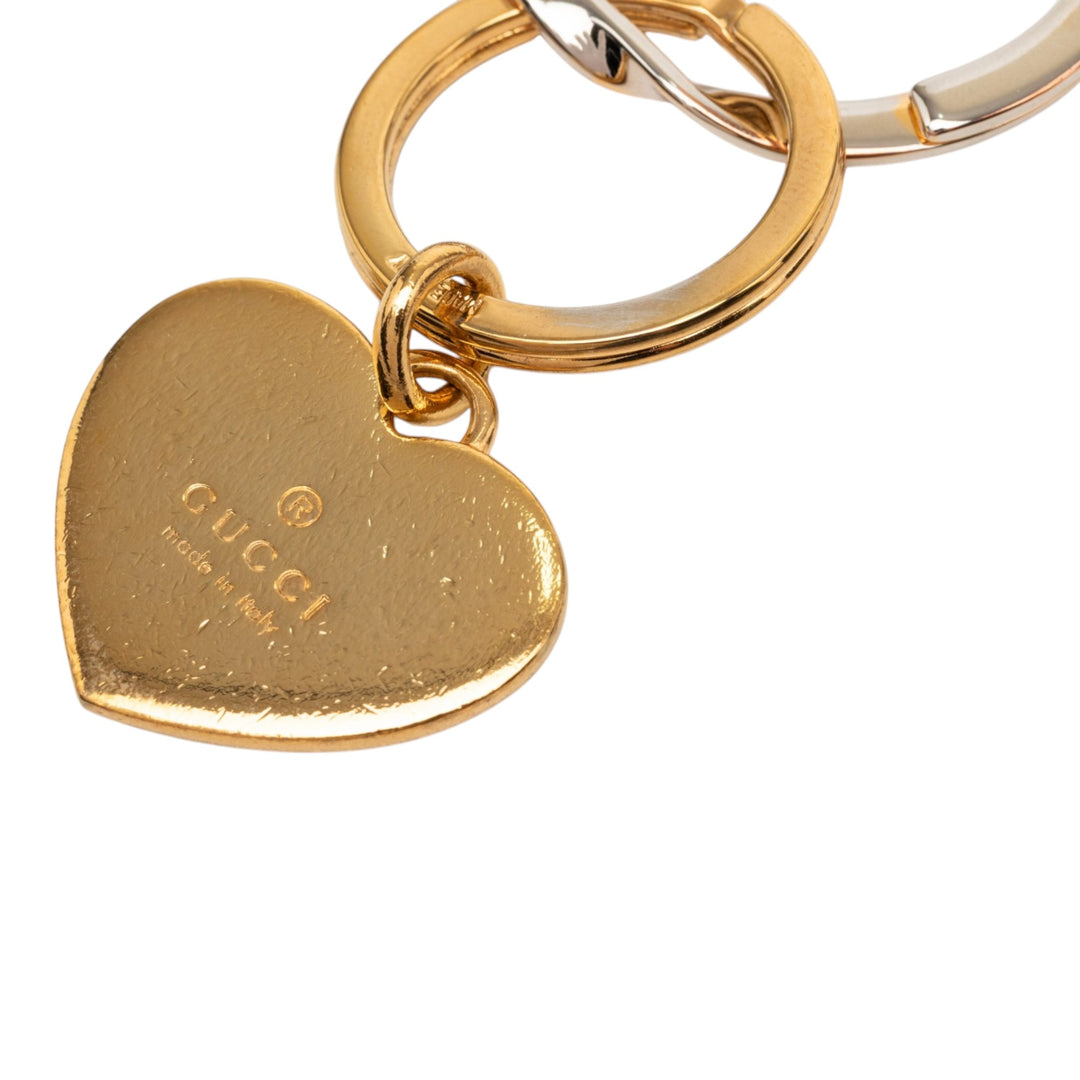 Gucci plaqué et Brass Double Heart Porte-clés