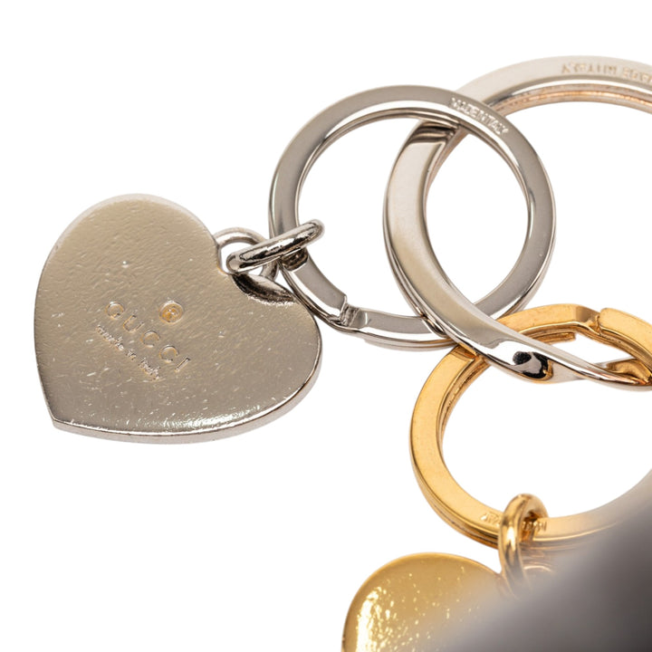 Gucci plaqué et Brass Double Heart Porte-clés