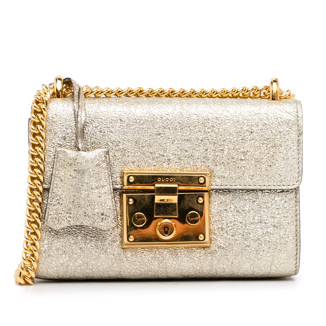 Small Metallic Padlock Crossbody Silver - Gaby Paris