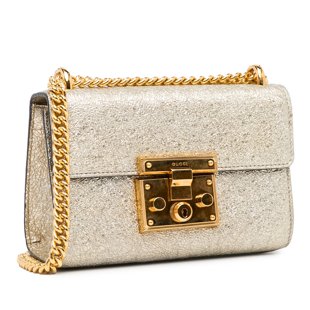 Small Metallic Padlock Crossbody Silver - Gaby Paris