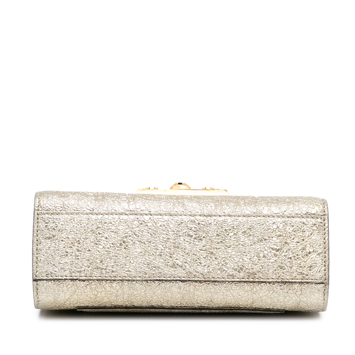 Small Metallic Padlock Crossbody Silver - Gaby Paris