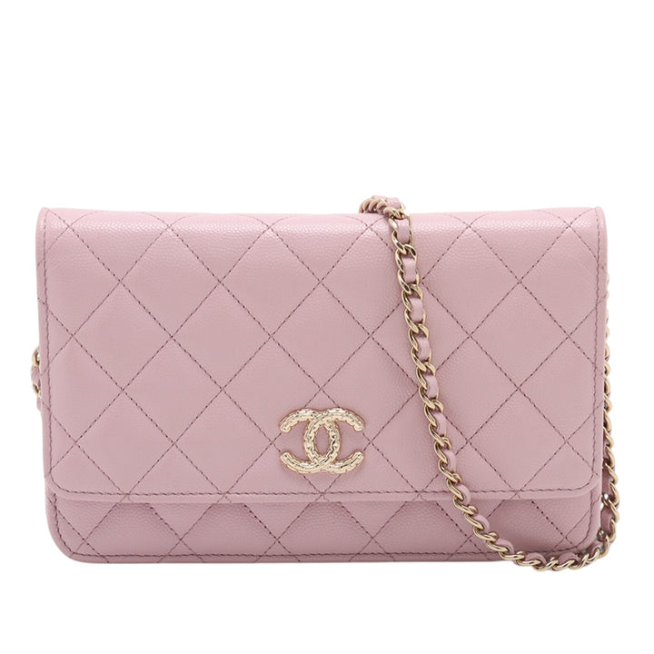 Chanel CC Matelassé Caviar Wallet on Chain
