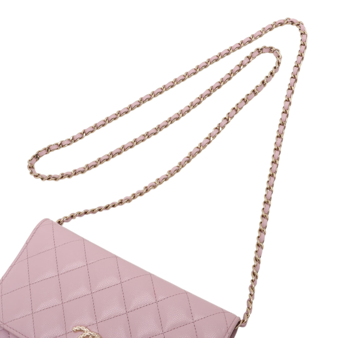 Chanel CC Matelassé Caviar Wallet on Chain