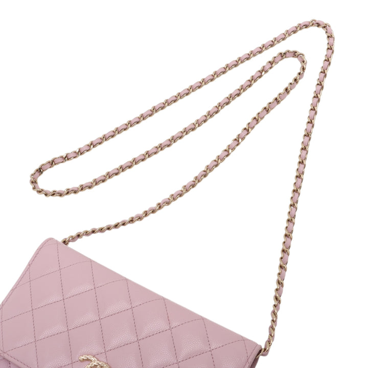 Chanel CC Matelassé Caviar Wallet on Chain