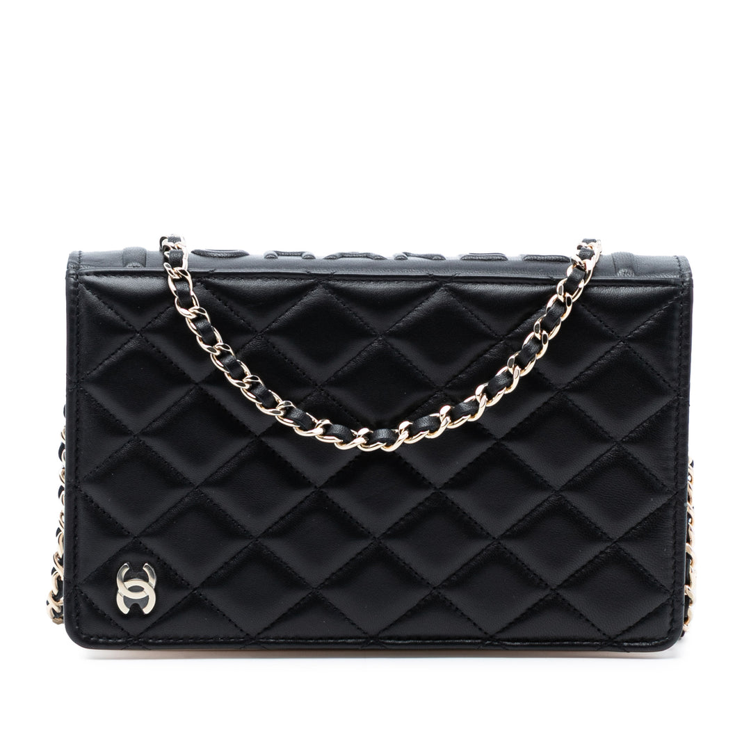Chanel Matelassé Cuir d’agneau Book Wallet on Chain