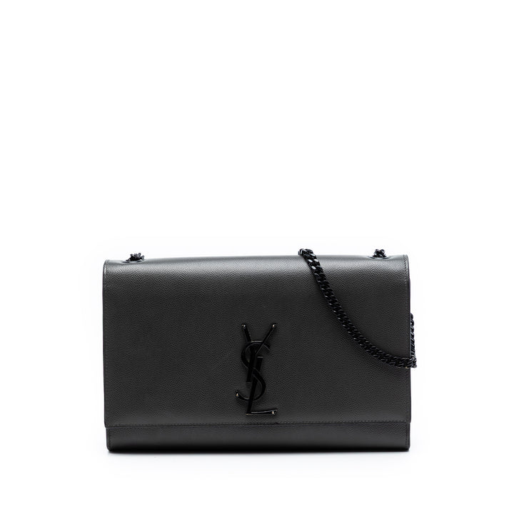 Saint Laurent Medium Grain De Poudre Monogram Monochrome Kate Sac porté croisé