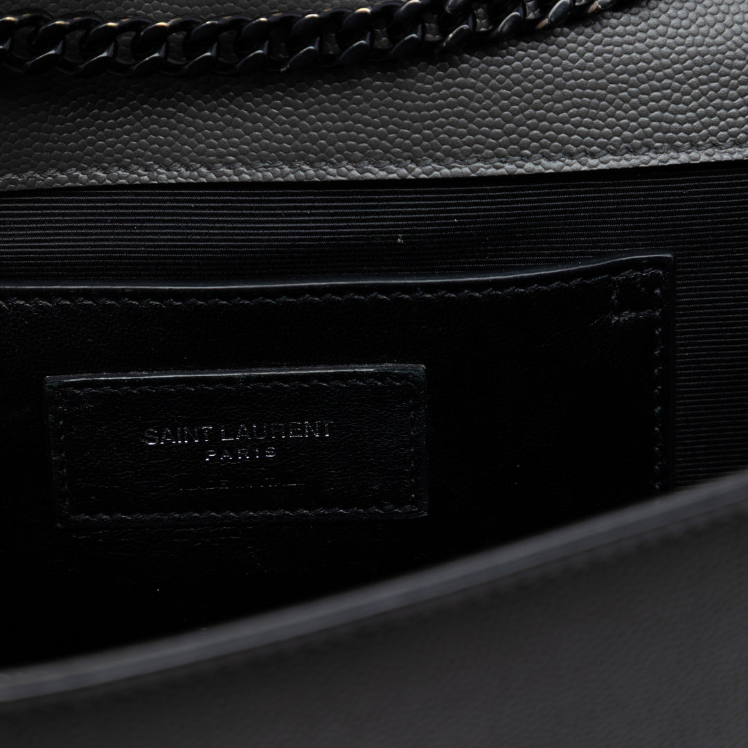 Saint Laurent Medium Grain De Poudre Monogram Monochrome Kate Sac porté croisé