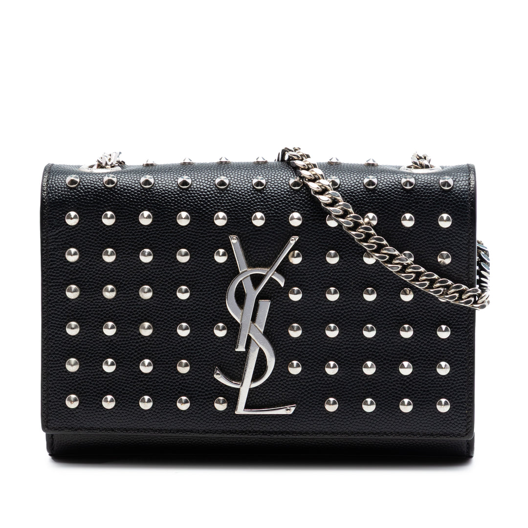 Saint Laurent Small Grain De Poudre clouté Monogram Kate Sac porté croisé