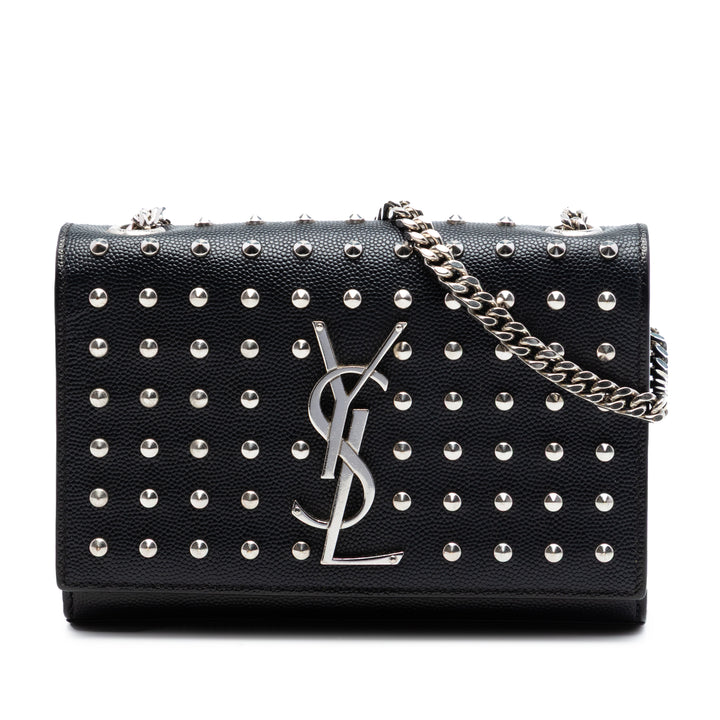 Saint Laurent Small Grain De Poudre clouté Monogram Kate Sac porté croisé