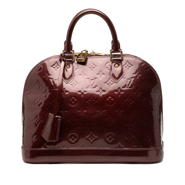 Louis Vuitton Alma PM Cuir verni Monogram Rouge – vue principale – GABY PARIS