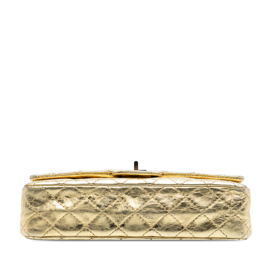 Chanel Matelassé Metallic vieilli Cuir de veau Reissue 2.55 Double rabat 225