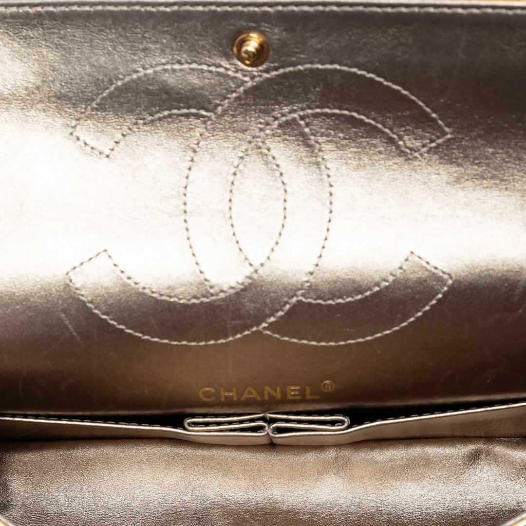 Chanel Matelassé Metallic vieilli Cuir de veau Reissue 2.55 Double rabat 225