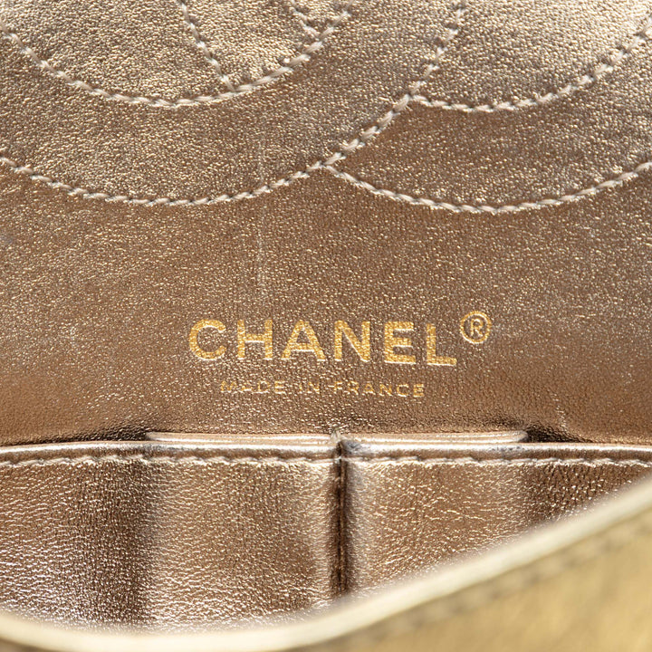 Chanel Matelassé Metallic vieilli Cuir de veau Reissue 2.55 Double rabat 225