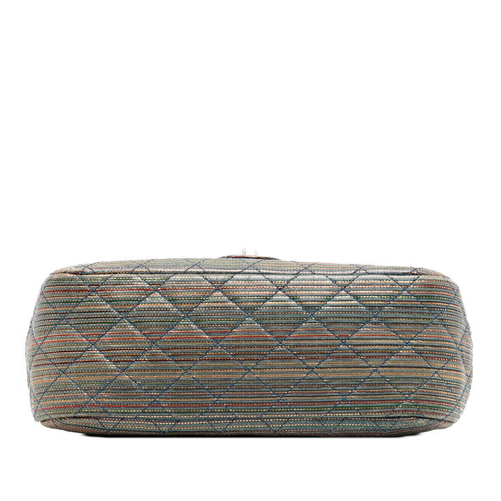 Chanel Paris Seoul Small Metallic Cuir d’agneau Striped à rabat