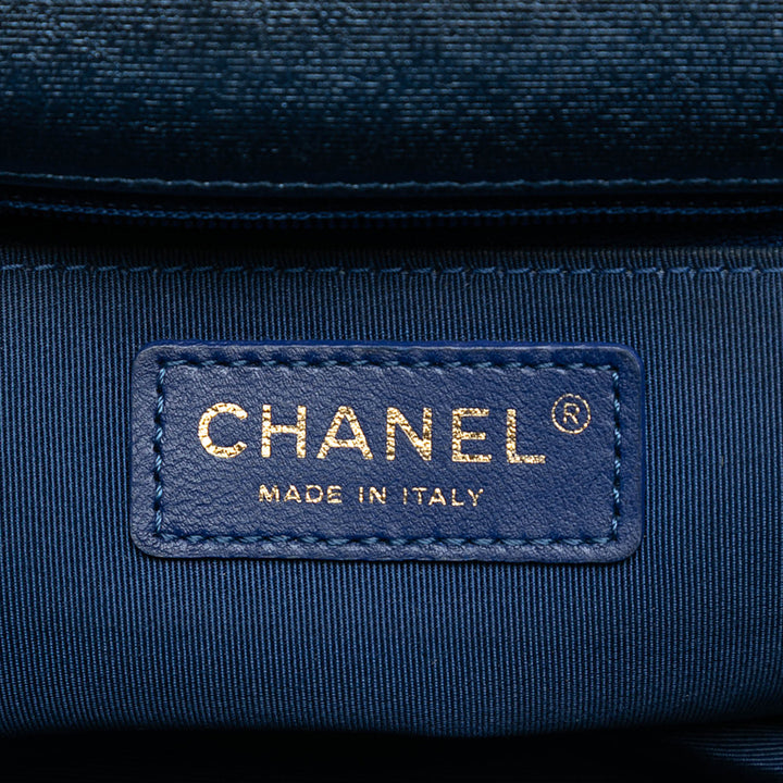 Chanel Paris Seoul Small Metallic Cuir d’agneau Striped à rabat