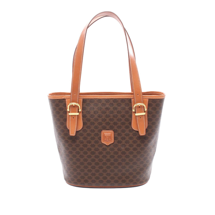 Macadam Coated Canvas Handbag Brown - Gaby Paris