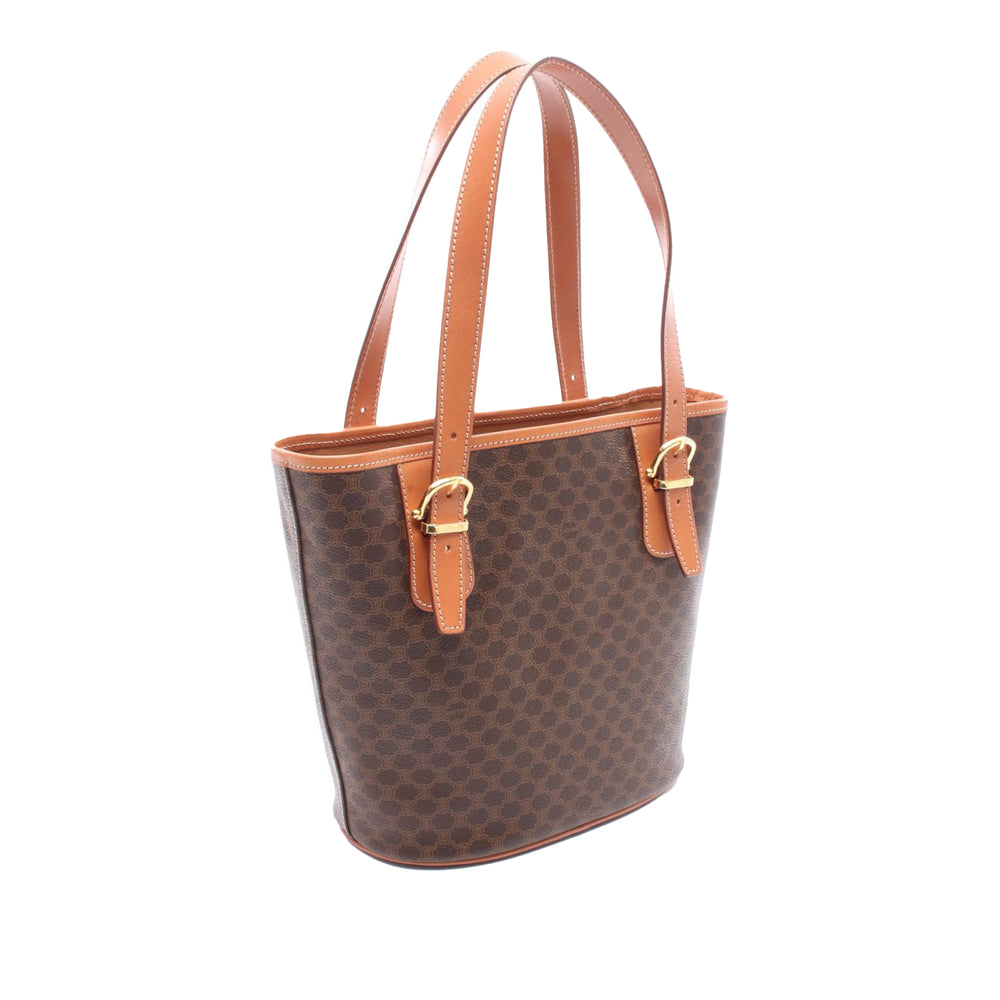 Macadam Coated Canvas Handbag Brown - Gaby Paris