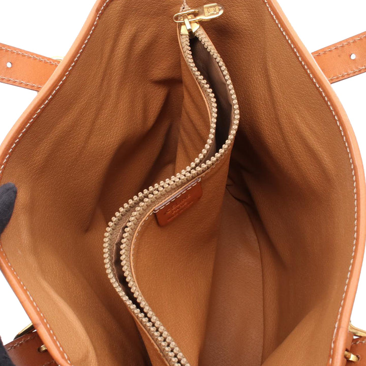 Macadam Coated Canvas Handbag Brown - Gaby Paris