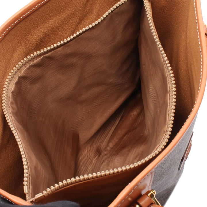 Macadam Coated Canvas Handbag Brown - Gaby Paris
