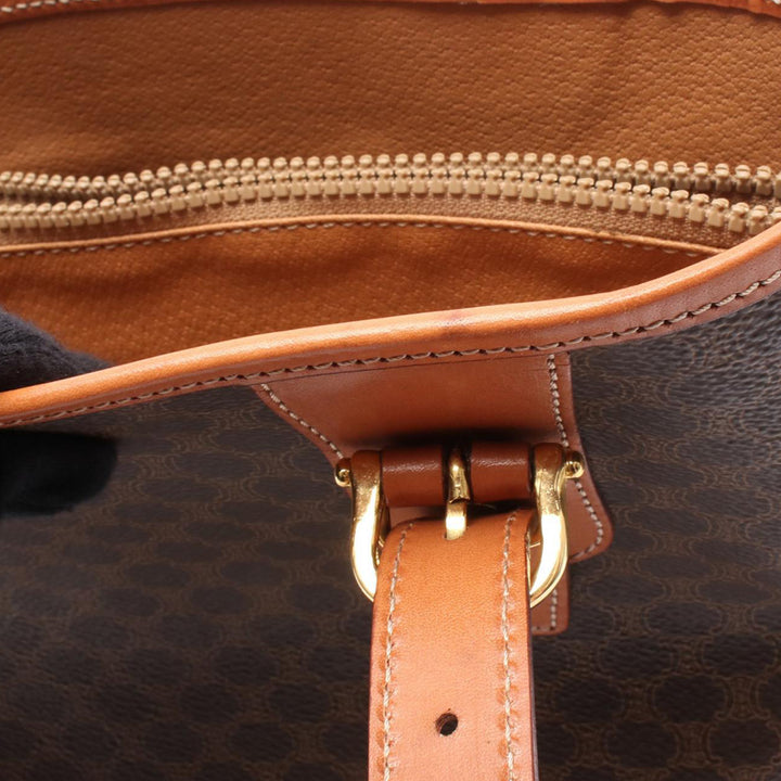 Macadam Coated Canvas Handbag Brown - Gaby Paris