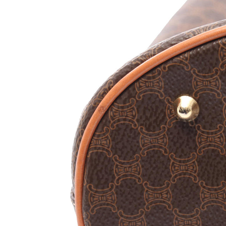 Macadam Coated Canvas Handbag Brown - Gaby Paris