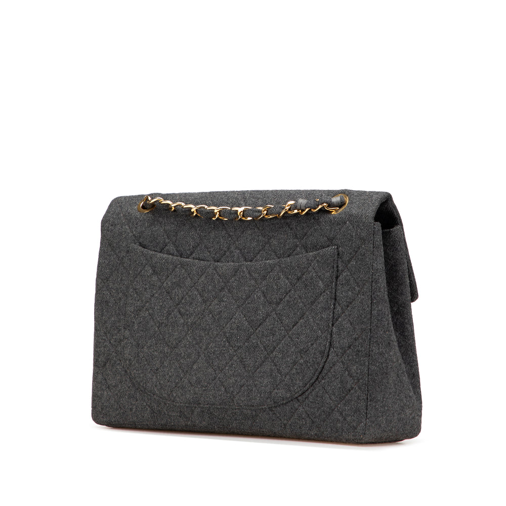 Maxi XL Classic Wool Single Flap Gray - Gaby Paris