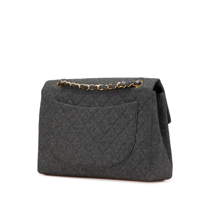 Maxi XL Classic Wool Single Flap Gray - Gaby Paris