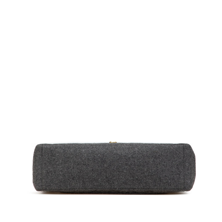 Maxi XL Classic Wool Single Flap Gray - Gaby Paris