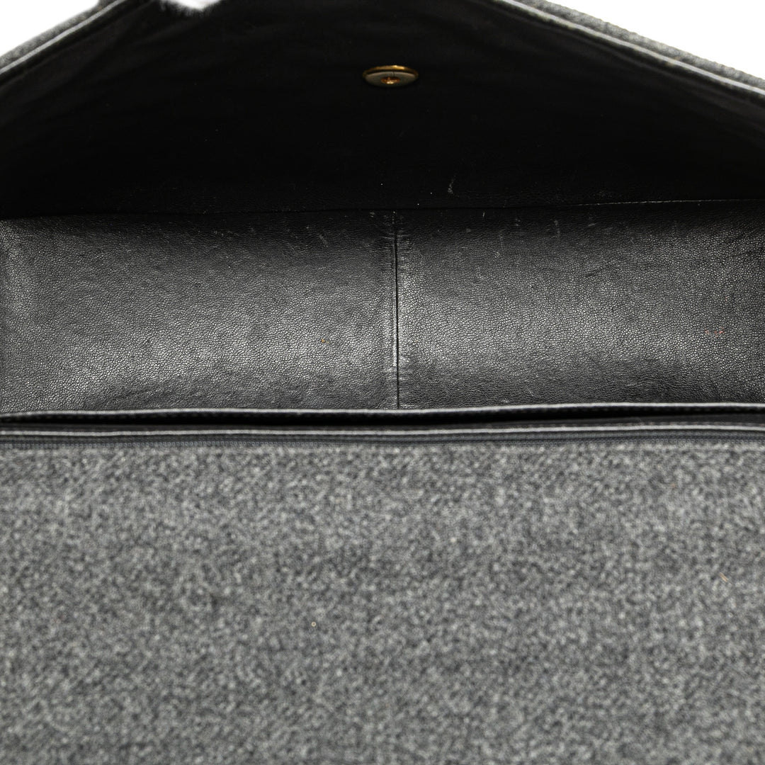 Maxi XL Classic Wool Single Flap Gray - Gaby Paris