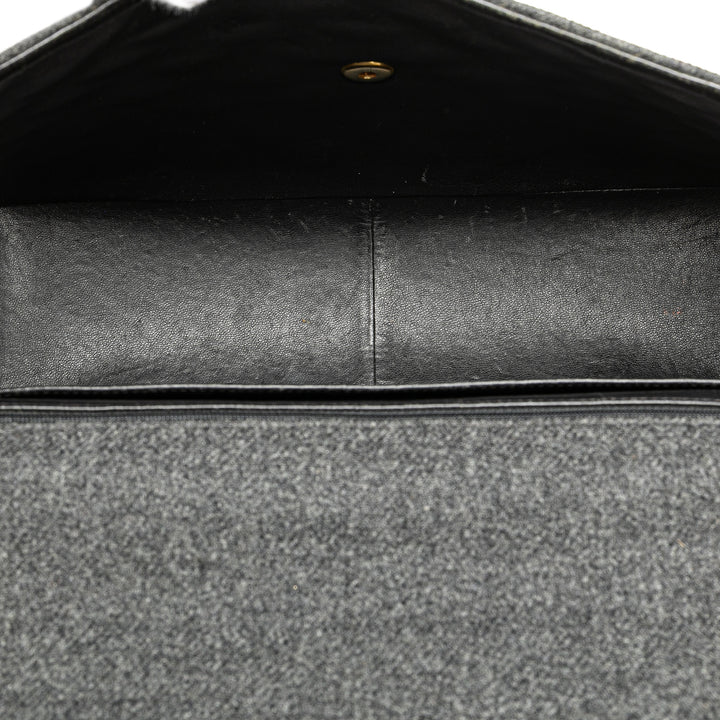 Maxi XL Classic Wool Single Flap Gray - Gaby Paris