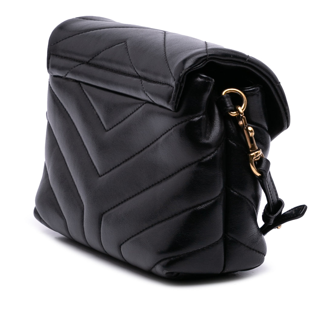 Saint Laurent Toy Matelasse Cuir Monogram LouLou Sac porté croisé Noir