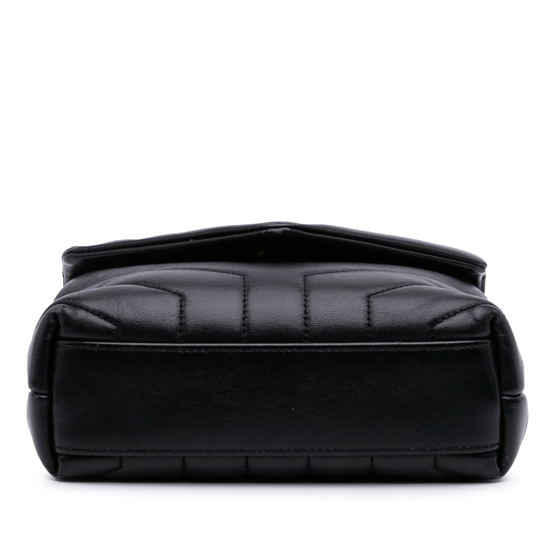 Saint Laurent Toy Matelasse Cuir Monogram LouLou Sac porté croisé Noir