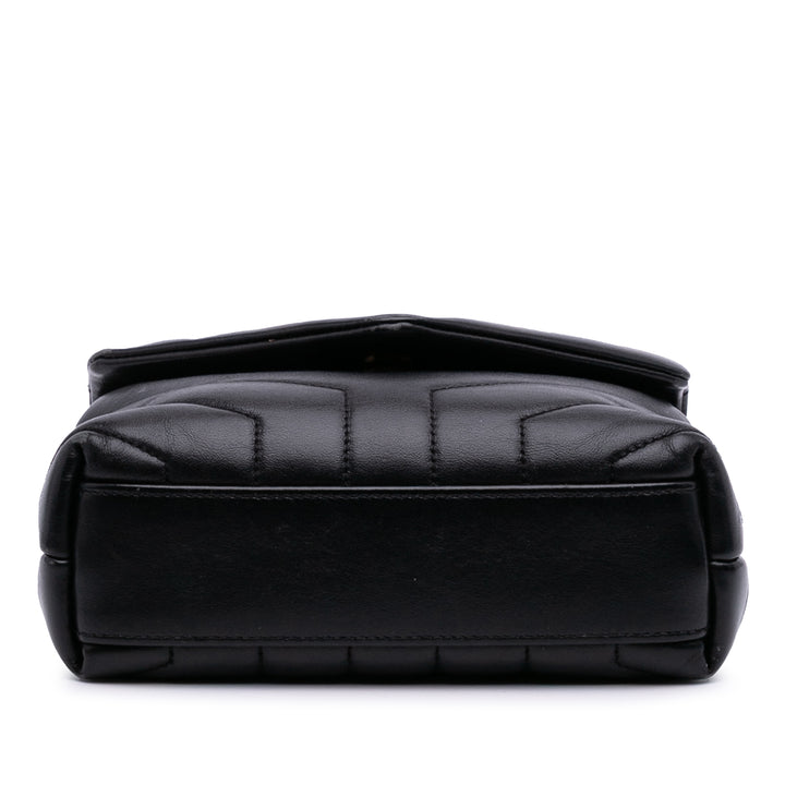 Saint Laurent Toy Matelasse Cuir Monogram LouLou Sac porté croisé Noir