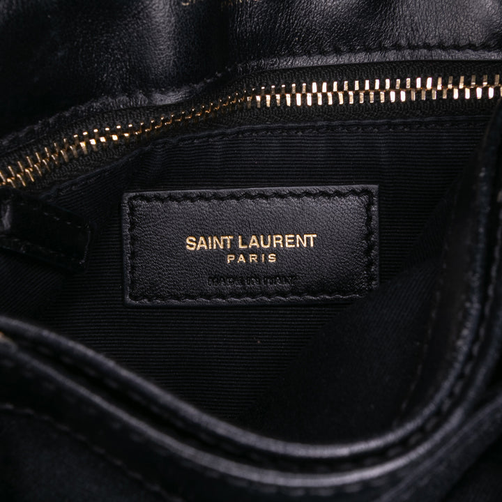 Saint Laurent Toy Matelasse Cuir Monogram LouLou Sac porté croisé Noir