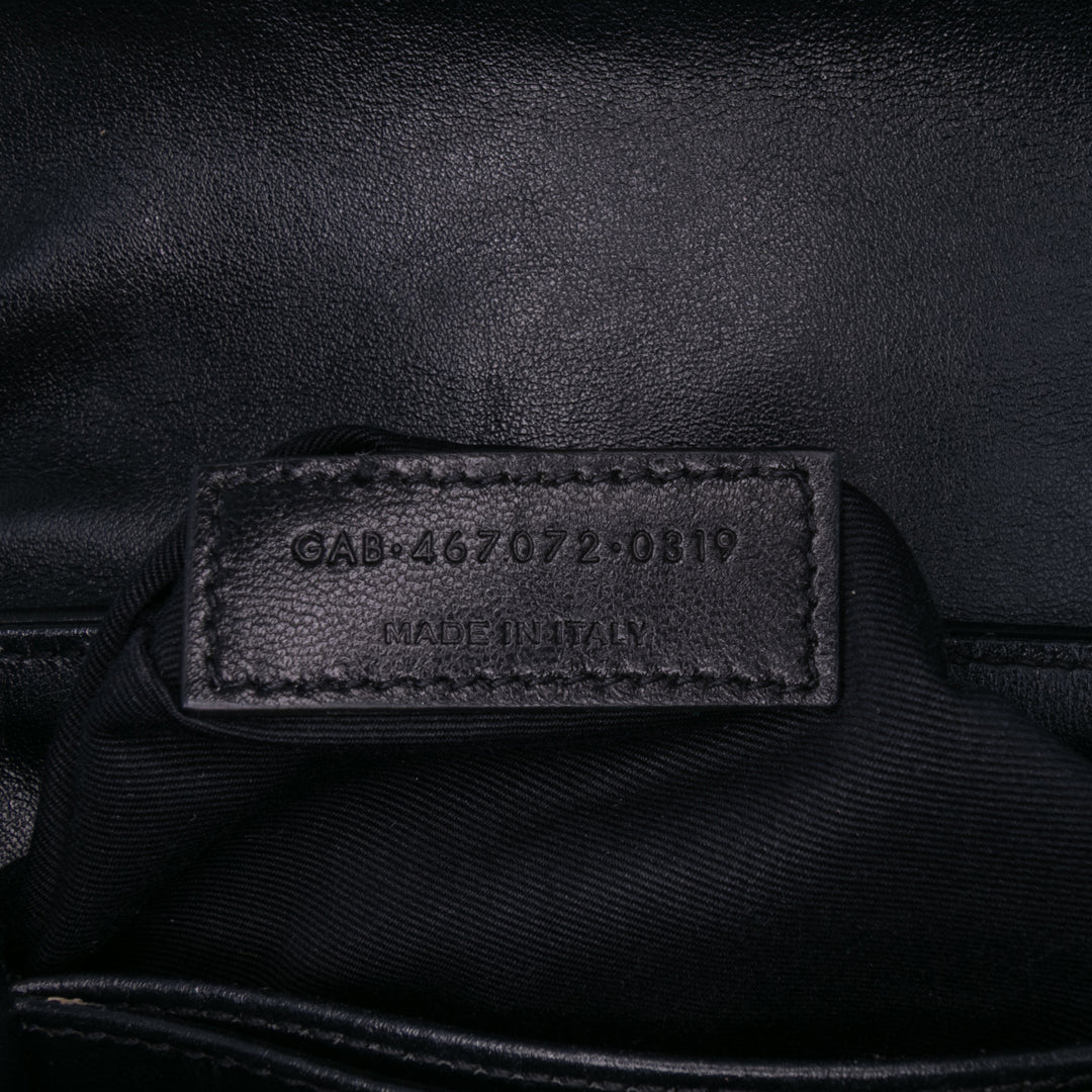 Saint Laurent Toy Matelasse Cuir Monogram LouLou Sac porté croisé Noir