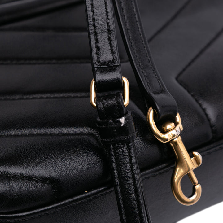 Saint Laurent Toy Matelasse Cuir Monogram LouLou Sac porté croisé Noir