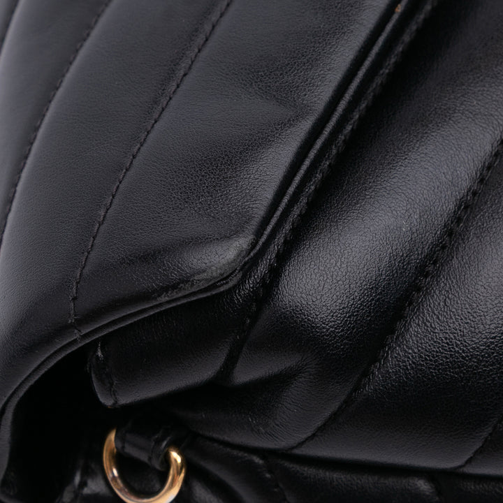 Saint Laurent Toy Matelasse Cuir Monogram LouLou Sac porté croisé Noir