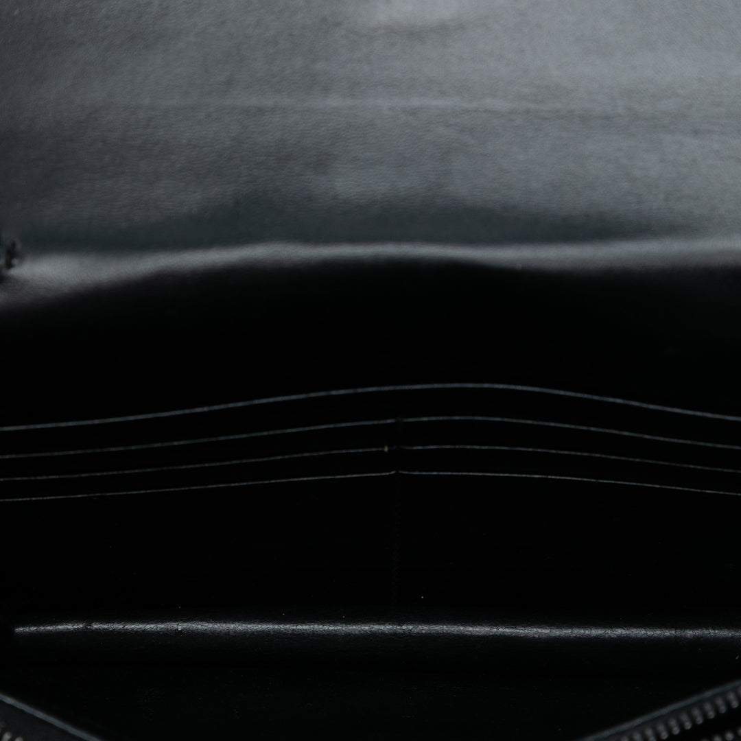 Saint Laurent Croc embossé Cuir Monogram Monochrome Envelope Chain Portefeuille