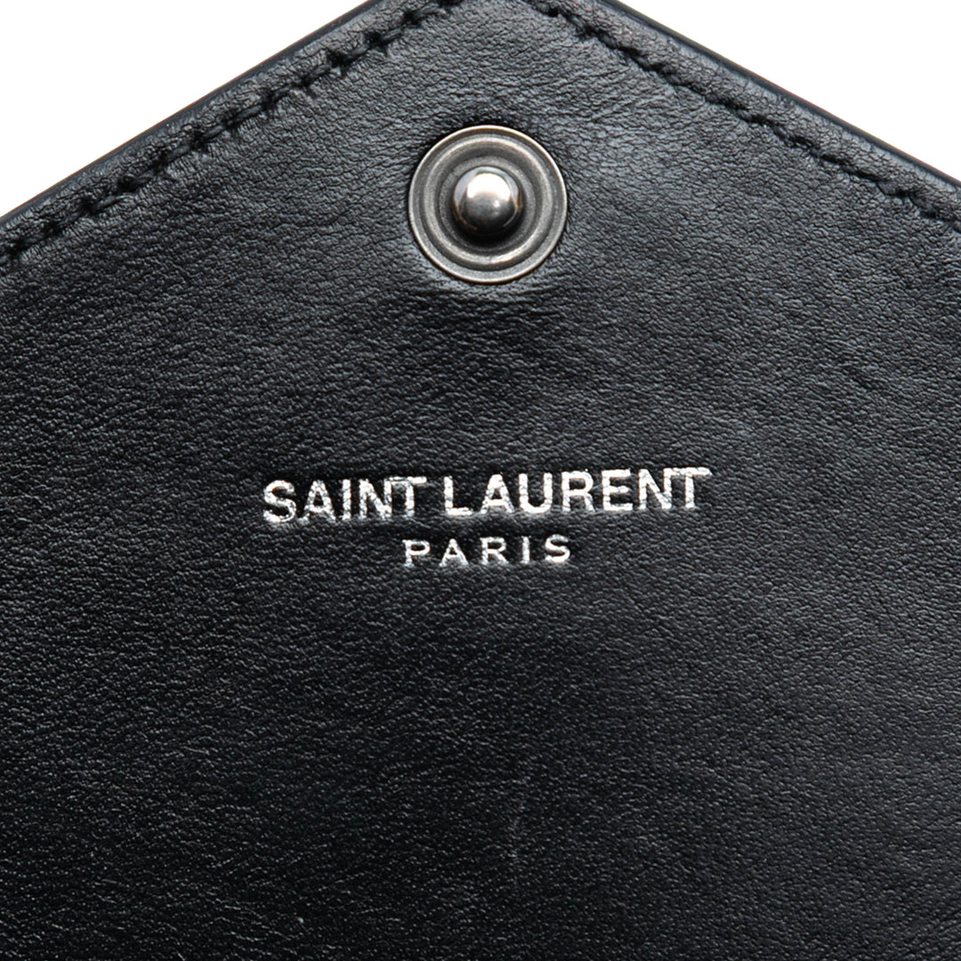 Saint Laurent Croc embossé Cuir Monogram Monochrome Envelope Chain Portefeuille