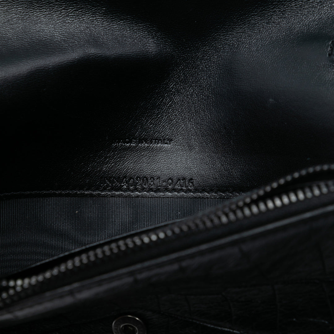 Saint Laurent Croc embossé Cuir Monogram Monochrome Envelope Chain Portefeuille