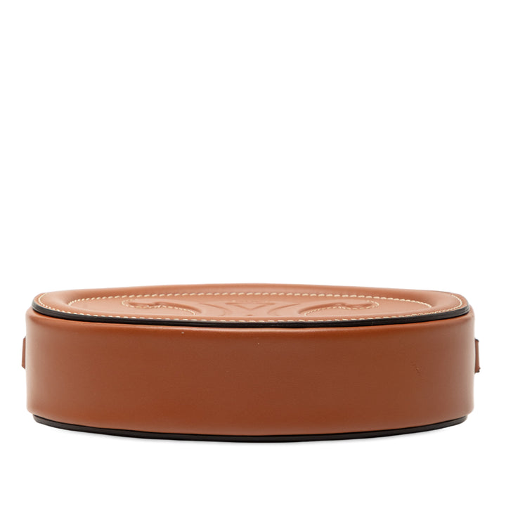 Celine Small Cuir de veau Cuir Triomphe Oval Sac porté croisé