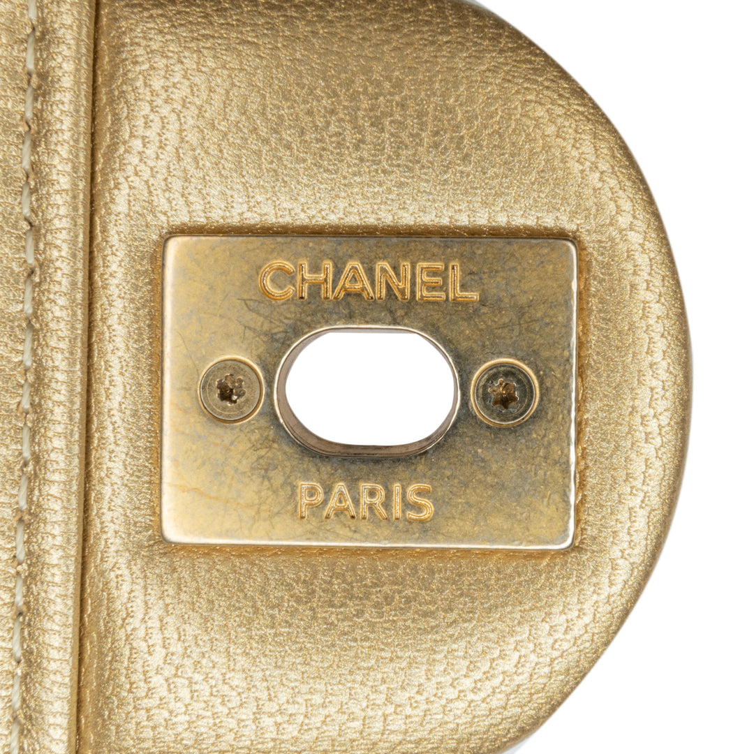 Chanel Small Cuir d’agneau Chic Pearls Flap Doré