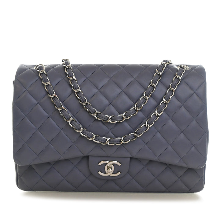 Classic Double rabat Maxi Cuir d'agneau Gris