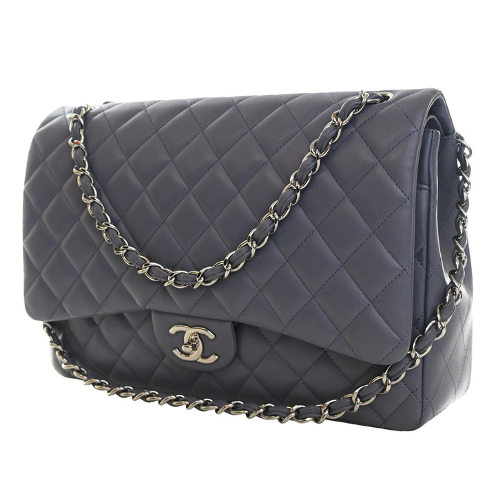 Classic Double rabat Maxi Cuir d'agneau Gris