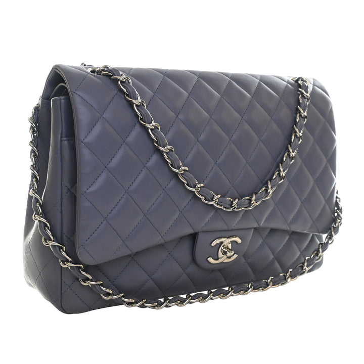 Classic Double rabat Maxi Cuir d'agneau Gris