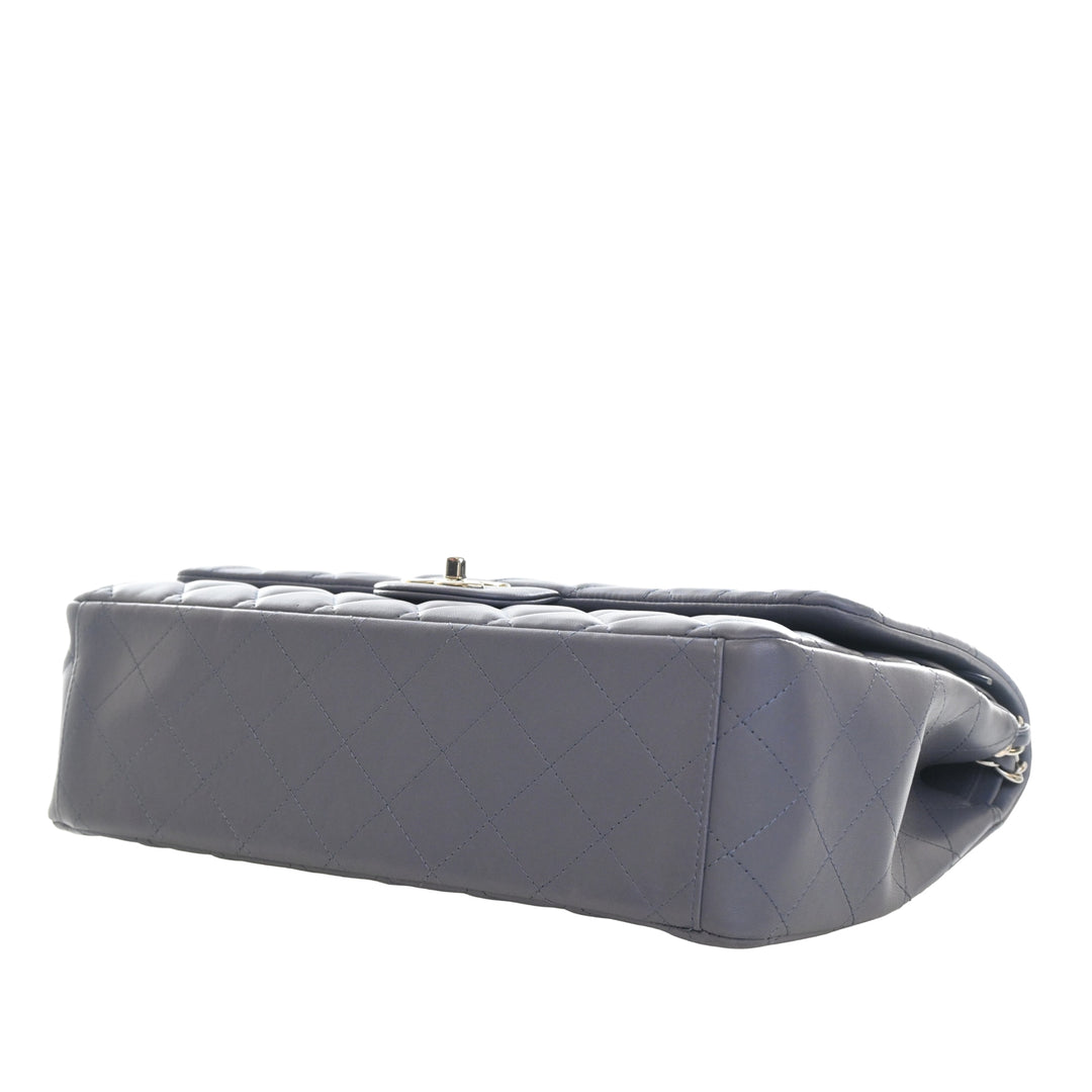 Classic Double rabat Maxi Cuir d'agneau Gris