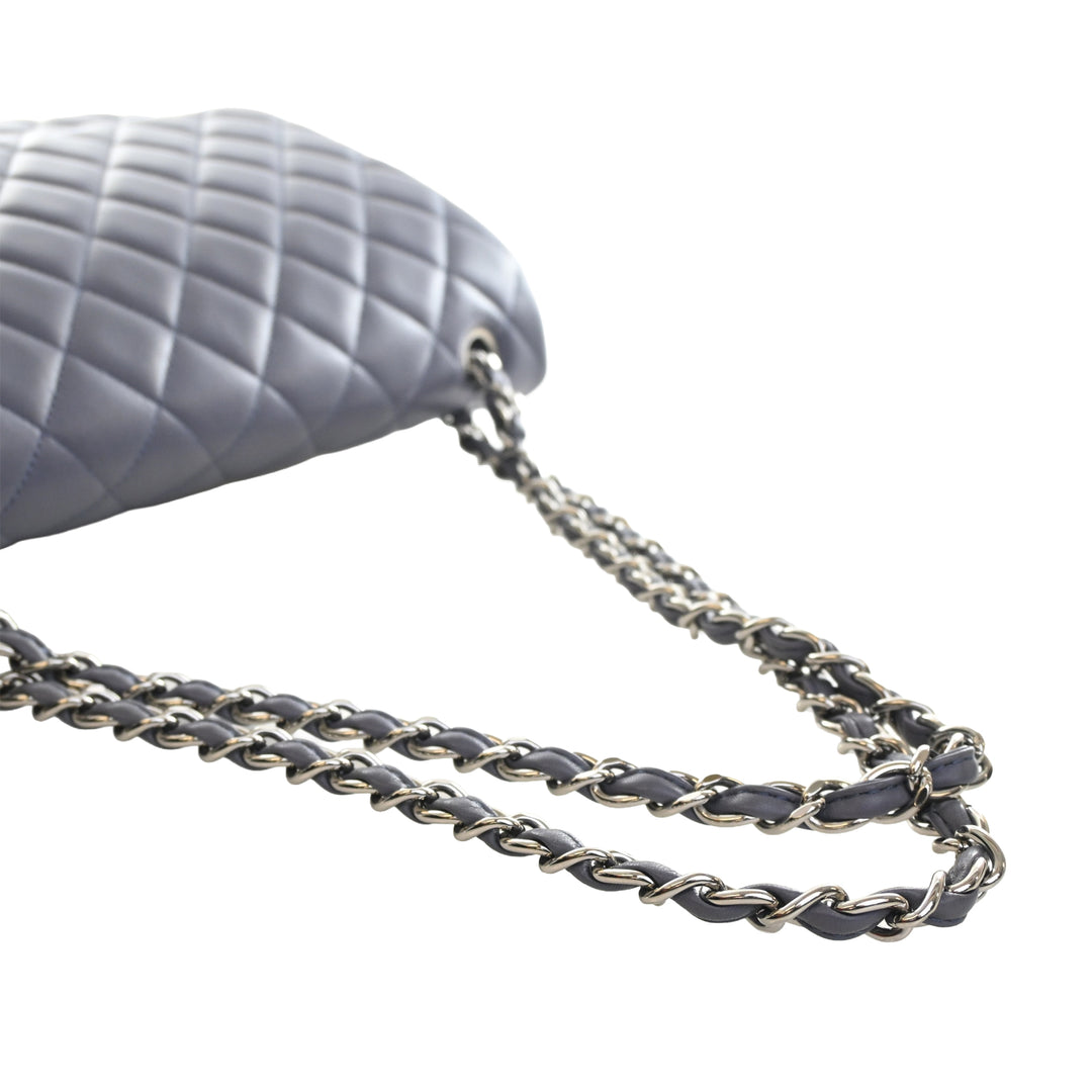 Classic Double rabat Maxi Cuir d'agneau Gris