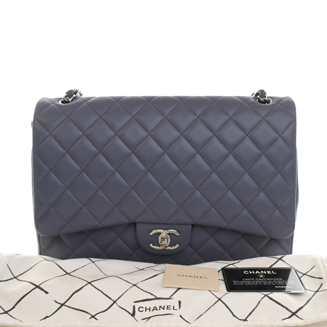 Classic Double rabat Maxi Cuir d'agneau Gris